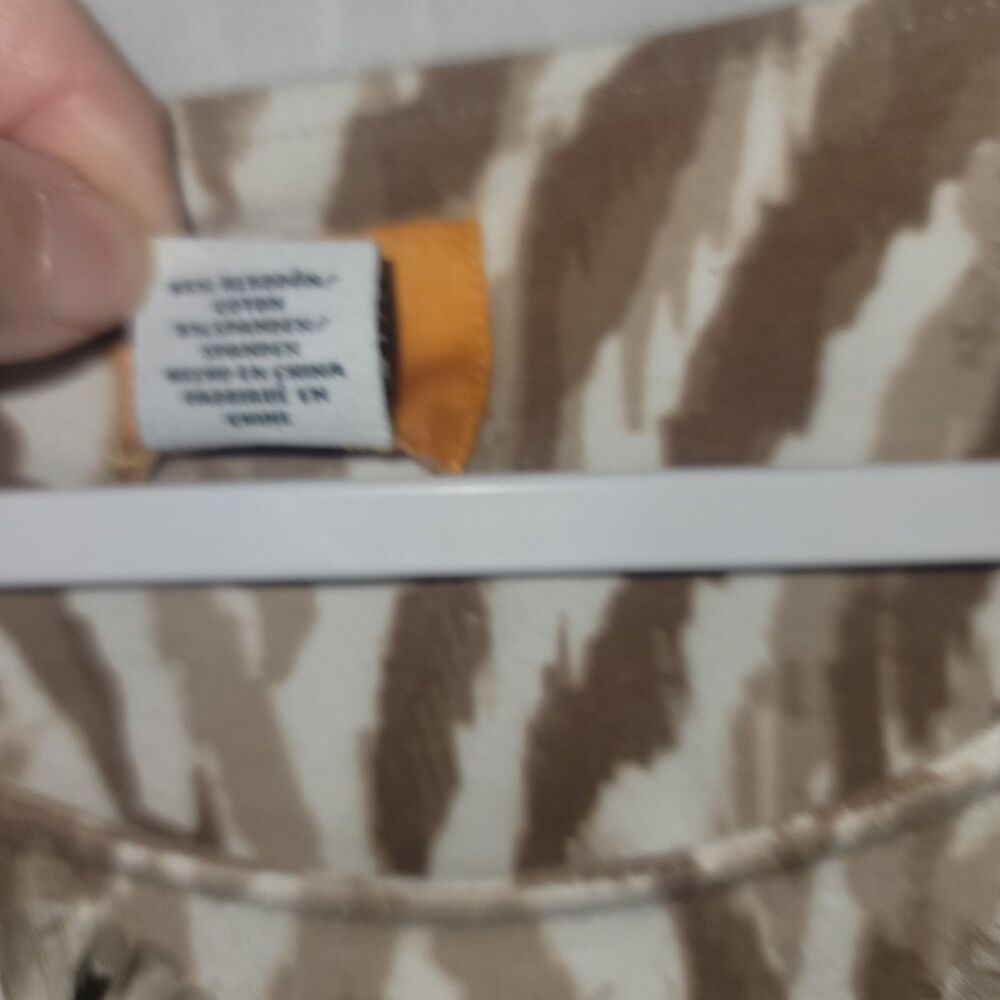 Ruby Rd. Women's Size XL Brown Tan Abstract Tiger Zebra Animal Print Knit Top - Picture 8 of 8